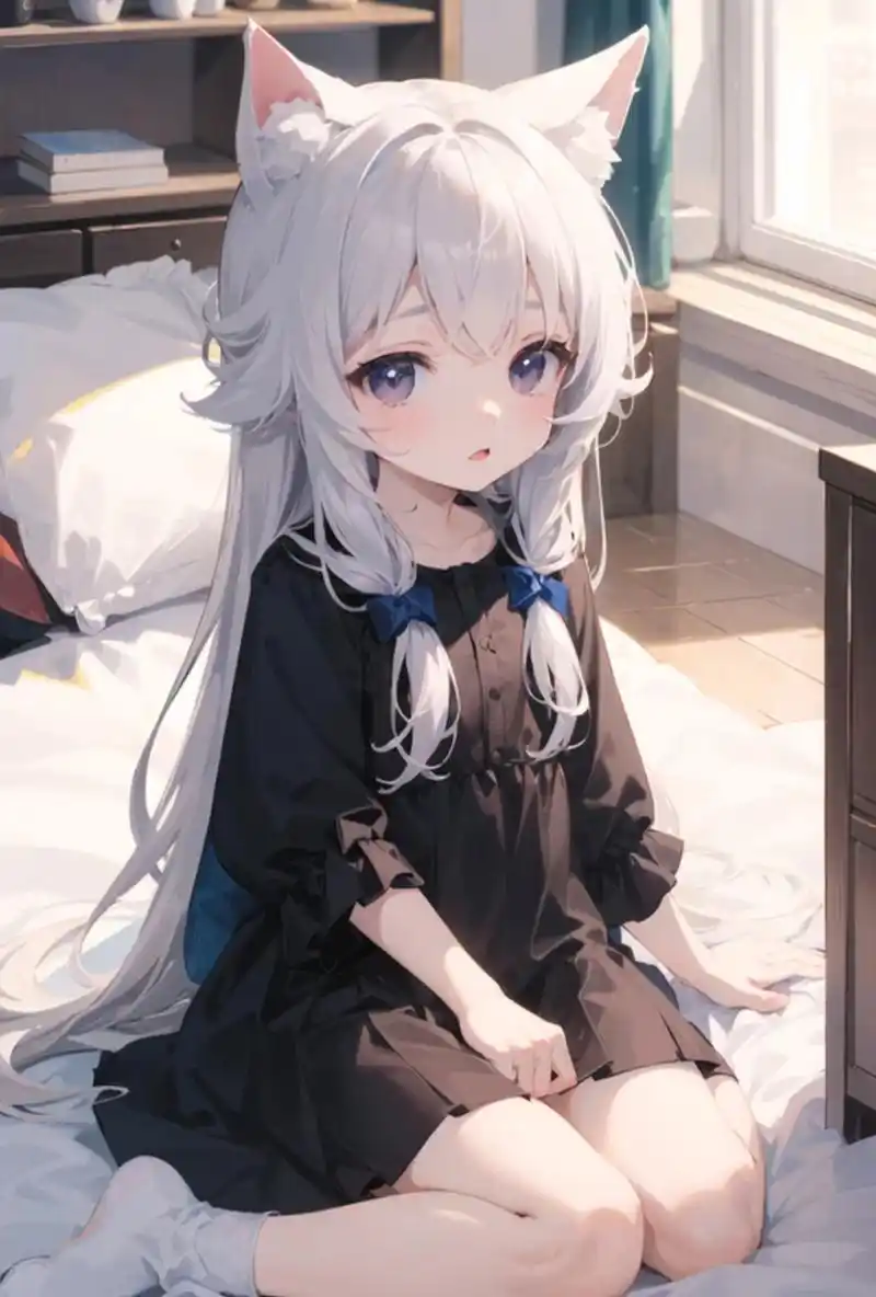 二次元#  你们最爱的白毛兽耳 还是一位小可爱