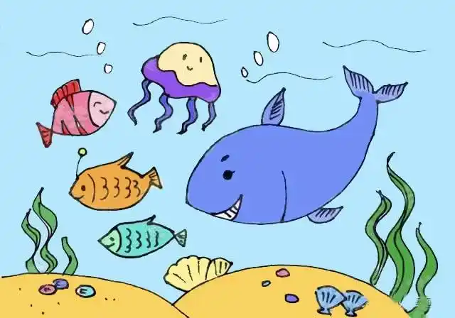 海洋主题儿童简笔画画法步骤教程