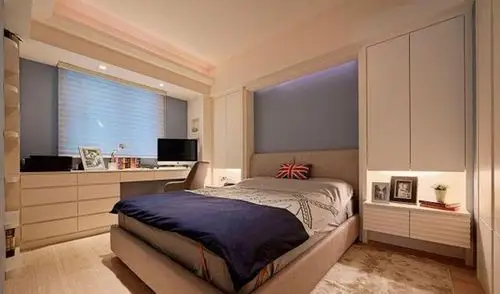 简欧风格四居室卧室组合柜装修图片效果图