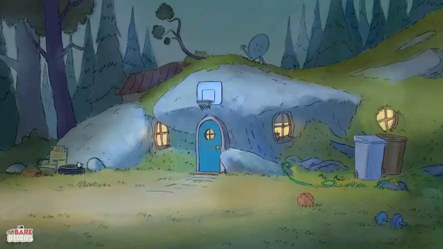 咱们裸熊卡通风背景桌面壁纸