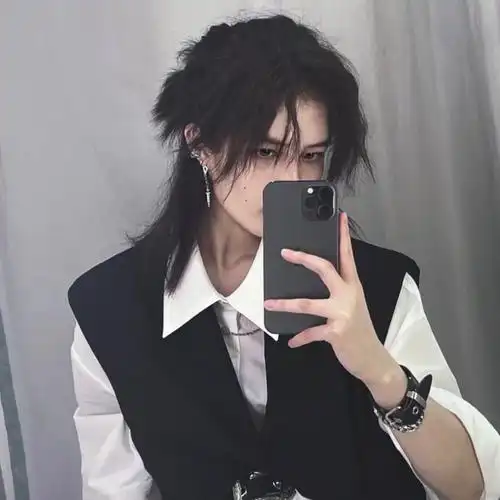 (今日10折)武士头假发男生狼尾短发全头套式日系鲻鱼