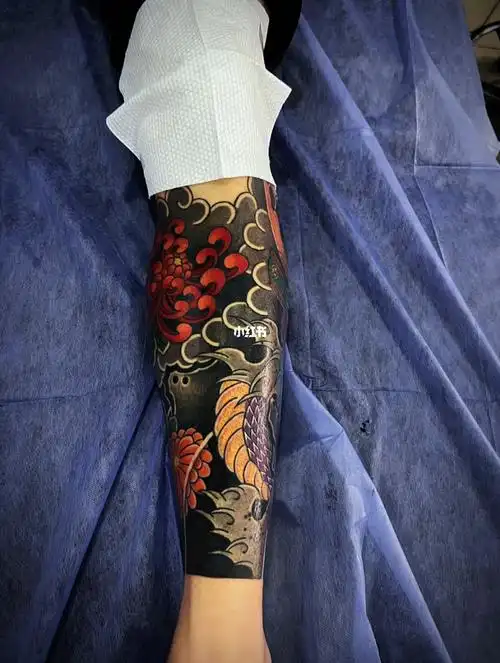 菊花武士与蛇#刺青  #纹身  #日式老传统  #菊花  #蛇纹身  #老传统