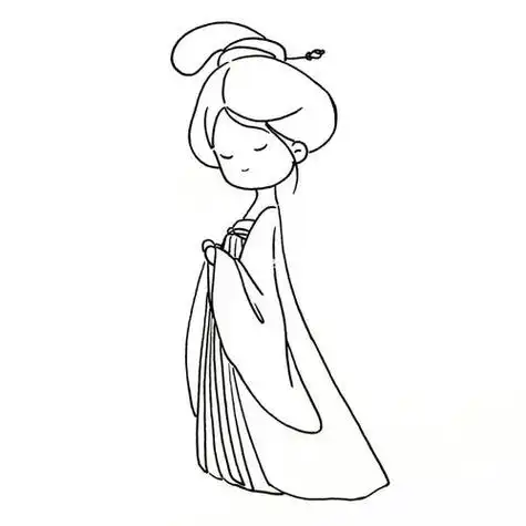 女子简笔画古风简笔画超简单汉服小女孩简笔画古风人物简笔画教程|92