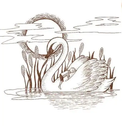 天鹅在湖面上简笔画