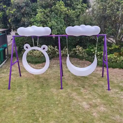 网红造型秋千户外庭院景区公园儿童吊椅大型多人网红云朵月亮秋千