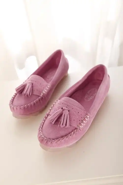 2015新款真皮单鞋女平跟休闲豆豆平底鞋圆头柔软性特强底花朵女鞋