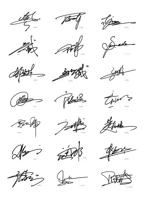 几百个签名设计案例丨看看有没有你的姓的签名写法呢?