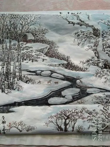 吴作成部分冰雪山水画习作,得到朋友您的关注很开心.谢谢.