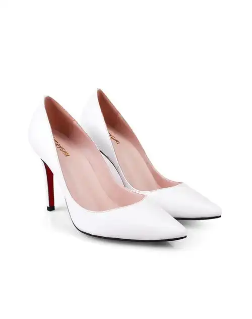 2014秋季新款白色韩味十足尖头气质高跟鞋