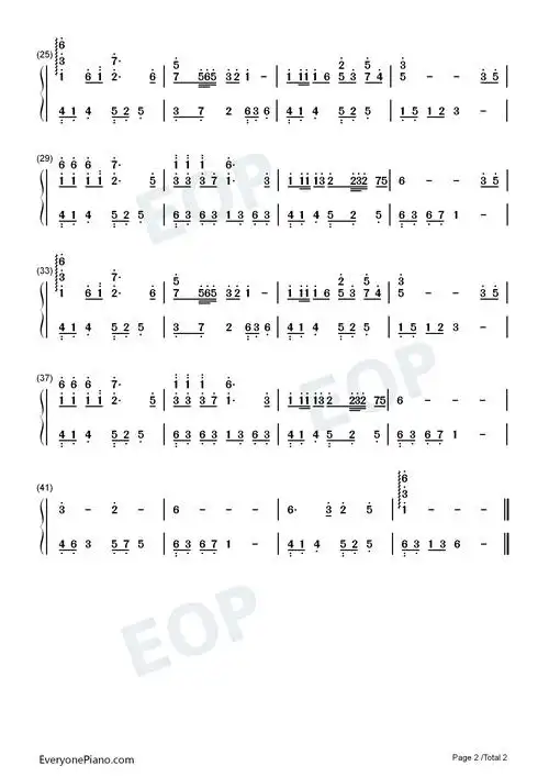 你的万水千山-c调简单版-我曾经等过你因为我也相信-抖音热歌双手简谱