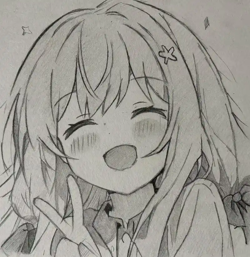 手绘 #美术生 #动漫女头 #铅笔稿 #二次元 - 抖音