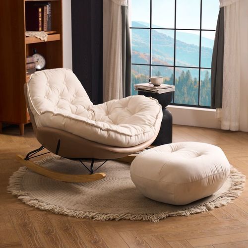 网红现代简约单人沙发躺椅小户型阳台客厅卧室北欧休闲懒人摇摇椅