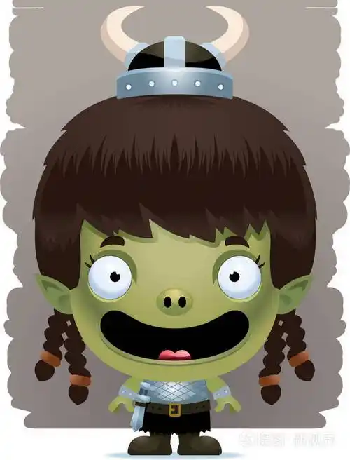 一个女孩妖精微笑的卡通插图