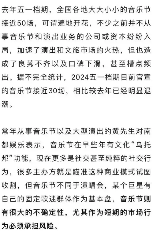 近期,台州飞龙湖迷笛音乐节,温州星巢秘境音乐节,无锡九龙湾音乐节都