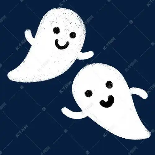 万圣节卡通鬼魂矢量图