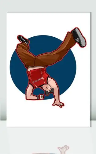 卡通手绘街舞插画