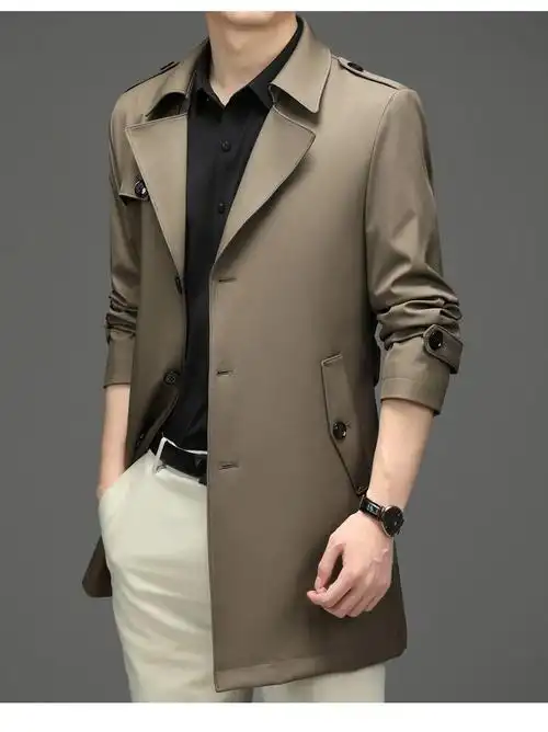 ximri男装轻奢潮牌欧洲站秋季新款休闲风衣男中长款风衣男士商务休闲