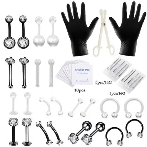 穿孔套装件套人体穿刺饰品唇钉耳钉脐环打耳其它首饰
