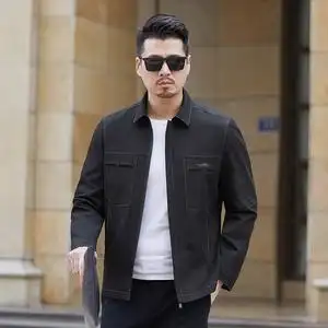 爸爸春装男士外套30岁中年夹克薄款40春秋季50显年轻帅气上衣男装