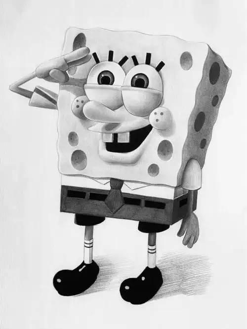 绘画主题素描海绵宝宝