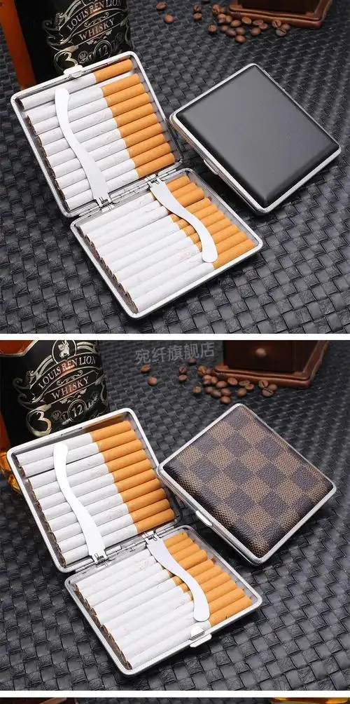 2022新品烟盒套高档盒男便携烟盒套细支粗烟烟丝盒防水装烟盒子壳金属