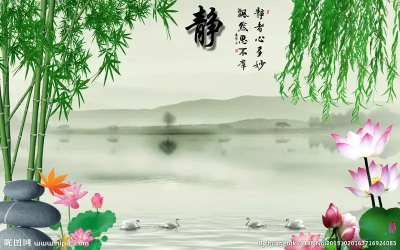 静字风景背景墙图片