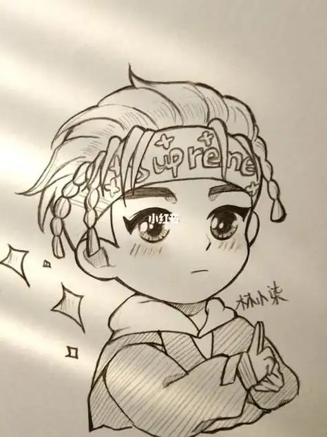 明星简笔画卡通人物易烊千玺