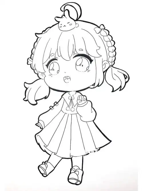 q版动漫|儿童美术素材|马克笔手绘|q版女生