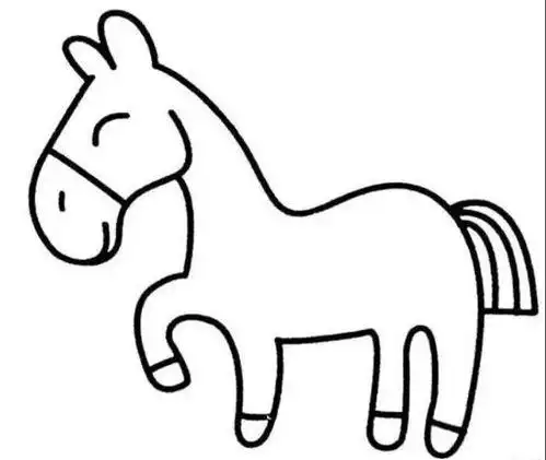 如何画一匹马马 简笔画图片 儿童资源网手机版马简笔画图片大全 马简