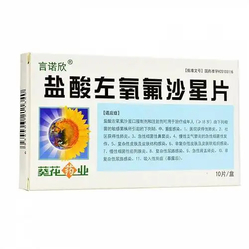 言诺欣 盐酸左氧氟沙星片 0.1g*10片