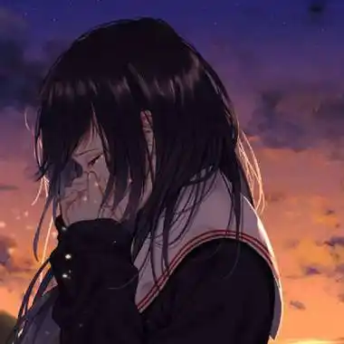 黑暗丧风格女头像哭泣