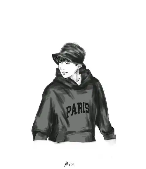 粉丝手绘王源上班图,黑色调的酷酷源