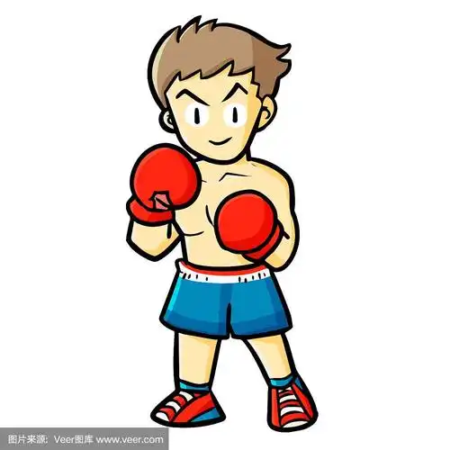 可爱的拳击手准备战斗