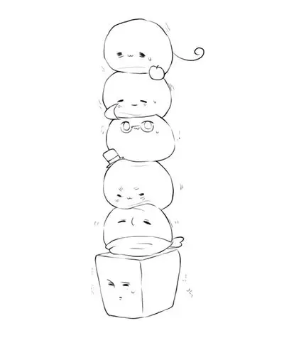 q版人物动作线稿