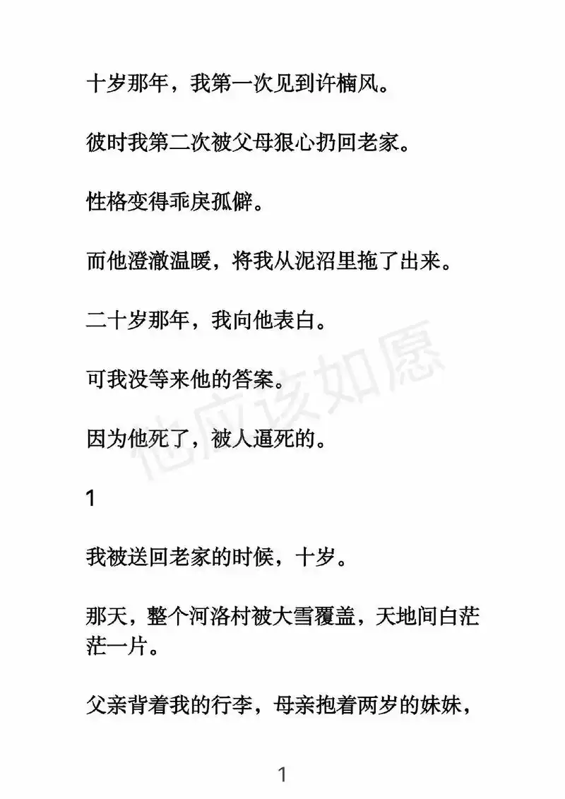 十岁那年我第一次见到许楠风