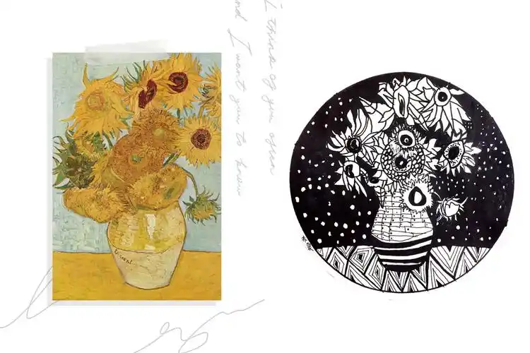 26周日上午班·东校区·白石大师班作品·黑白线描装饰画《走进名画》