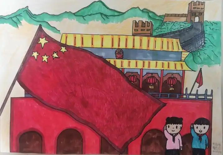 信用信息绘红色作品,致敬革命英雄 同学们用心创作红色主题绘画作品