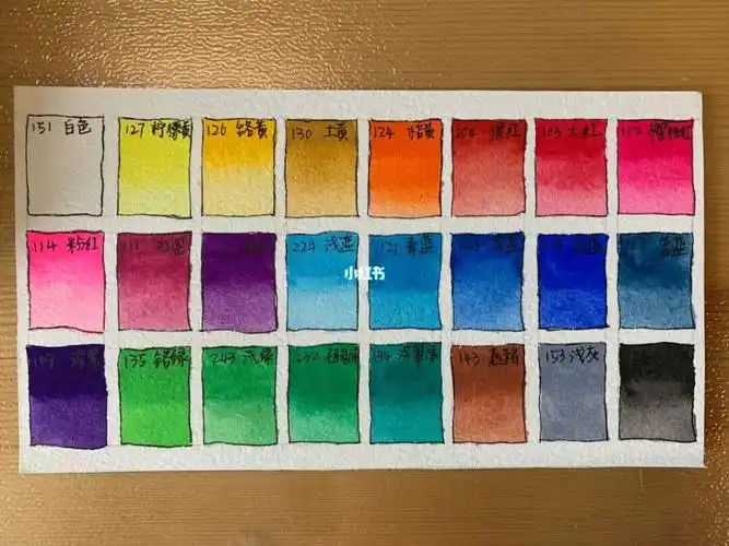 鲁本斯24色不透明水彩附色卡