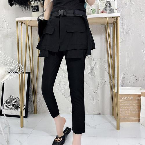 裙裤一体假两件打底裤女外穿薄款九分高腰显瘦带裙子裤裙小脚裤子