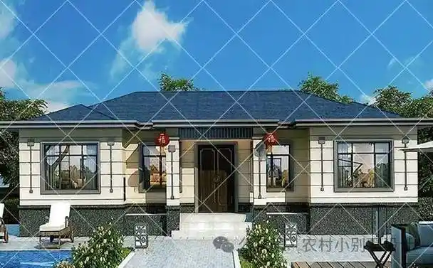 霸气十足30款一层新中式自建房别墅,农村养老自建房的