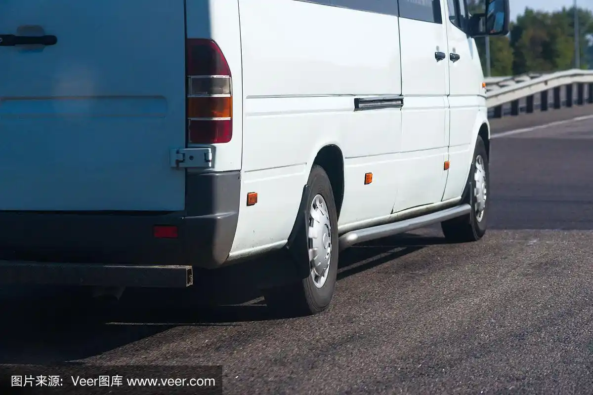 巴士,路,侧面视角,白色,乘客