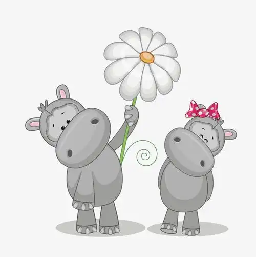 小牛拿花的小牛