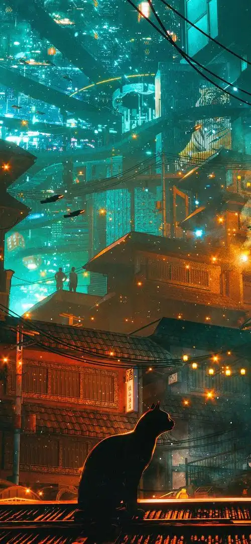 赛博朋克风格世界手机壁纸