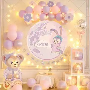 10岁生日布置女孩背景墙