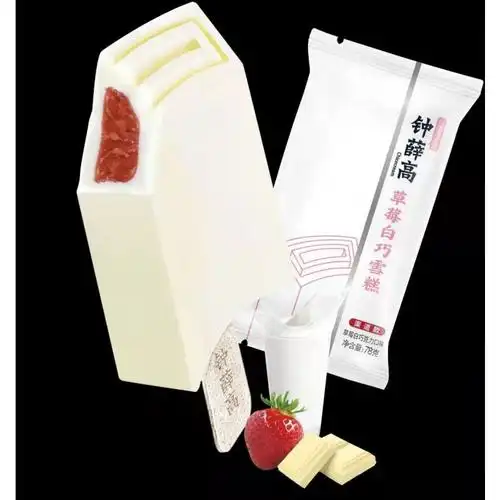 钟薛高草莓白巧雪糕