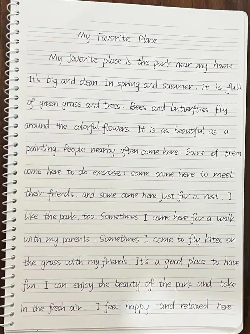 56,英语满分作文之「我最喜欢的地方」 小作者开篇写了自己最喜欢的