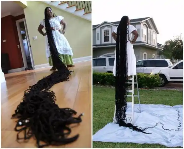 世界上头发最长的女人 网友:火灾时能当逃生索用