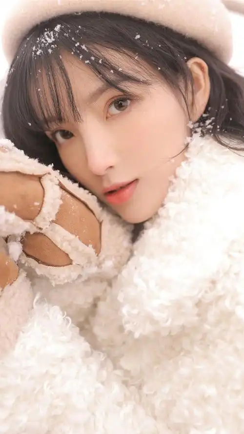唯美雪中美女手机壁纸