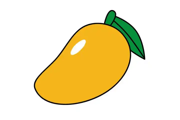 橘黄色芒果简笔画