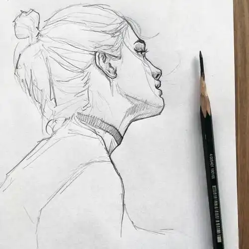 漂亮的人物素描铅笔画